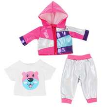 18-Inch Doll Clothes Set: Colorful Hooded Jacket + Cartoon T-Shirt + Silver Pants, And Cartoon Hooded Top + Pink Pants + Hat (Doll Not Included), Great Gift For Doll Holidays - Multicolor - View 12