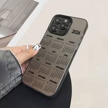 1个黑色哑光激光能量外壳，个性化2026新年黑色日历数字图案手机壳，兼容 16 Pro Max、17/16/15/14 Plus/13/12/11、Air，兼容三星系列 - 彩色 - 查看 4