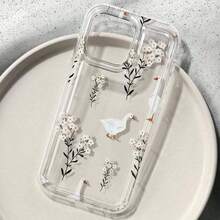 2PCS Duck Floral Print Clear Case Compatible With IPhone - 1 cái - Xem 2