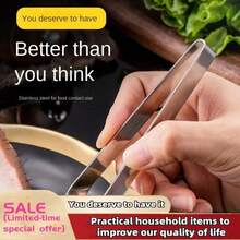 1 Set Stainless Steel Straight & Bent Tweezers, Poultry Feather Plucker, Fish Bone Tweezers, Hotel Supplies Fish Bone Tweezers, Poultry Plucker, Garlic Peeler, Vegetable Peeler, Multi-Function Stainless Steel Clamps, Kitchen Tools - Silver - View 2