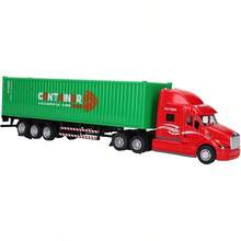 TendenciaModelo de Camión Contenedor, 1:48, Remolque de Aleación Estadounidense, Camión Contenedor, Sonido Y Modelo de Coche Ligero, Juguete para Niños(Rosado)Calidad premium - Verde - Ver 10