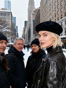 Cute Simple Solid Beret - 紅色 - 查看 4