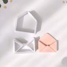 1pc/2pcs Mini Heart Envelope Mold DIY Outline Shape Soft Clay Mold Earrings Necklace Fridge Magnet Jewelry Cutter, Suitable For Valentine's Day Gifts - White - View 10