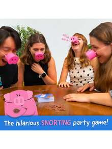 5-Piece Viral Snorting Snouts & Card Set – Oinktastic Funny You Laugh You Lose Party Game | Perfect Gift For Girls, Lively Gathering & Game Night Essential - 5個豬鼻子+卡片 - 查看 2