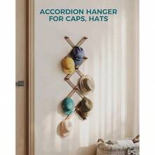 XGKOROPY Percero extense de madera ganco de madera de pino de acordeón montado en la pared para colgar soreros gorras tazas aigos ma de X 27 x 10 pulgadas color nogal - bastante color nogal - Ver 5