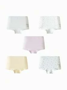 mini bala Girls Cotton Boxer Briefs 5 Packs, Breathable & Antibacterial, Soft Fit, No Ride-Up Underwear
