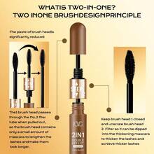 二合一防水3D黑色睫毛膏 - 持久不晕染，滋润保湿，自然卷翘，浓密丰盈睫毛 - 二合一睫毛膏1支 - 查看 5