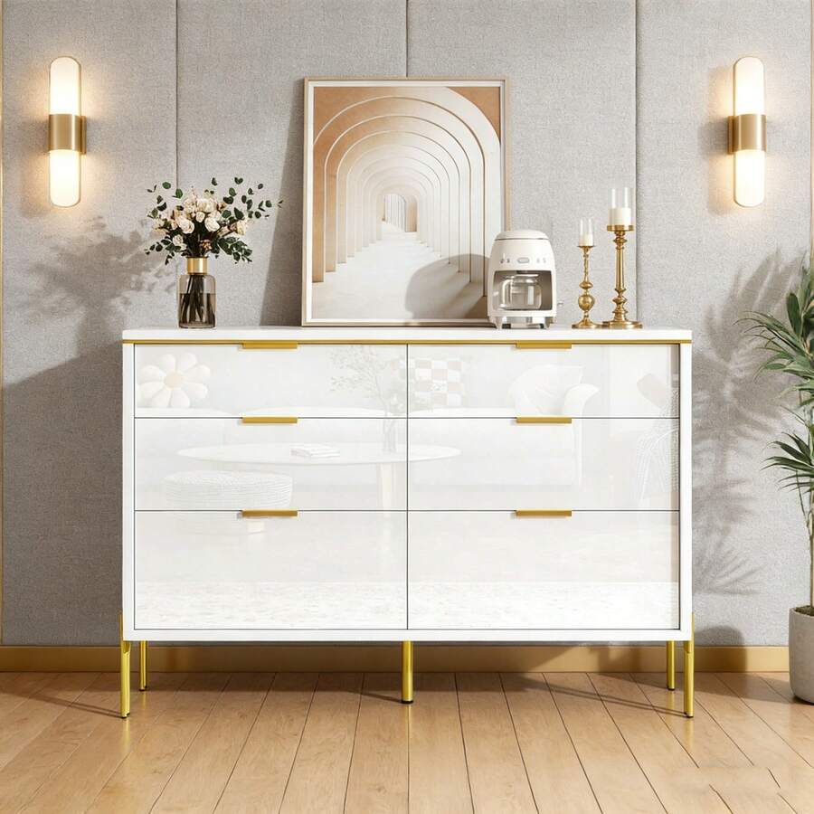 Dressers & Chests Of Drawers - White + Particle Board - View 1