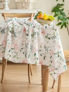 1 pieza Mantel con estampado de flores y pájaros de colores, mantel rectangular, estilo rústico para mesa de comedor en el hogar, lavable, apto para uso en el hogar, cocina, comedor, fiestas, picnics, citas, bodas, eventos temáticos, interior y exterior - Multicolor - Ver 7