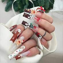 100Pcs Christmas Nail Charms Cute Gingerbread Man Nail Art Charms Resin Gingerbread With Hat Nail Gems 3D Resin Design Mini Cartoon Nail Jewelry Cookie People Nail Accessories Nails Supplies For Women,Orange - 橘子 - 查看 9