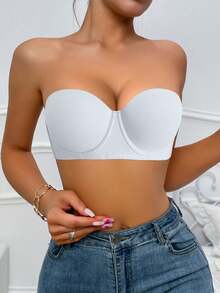 Women's Comfortable Underwire Bra With Supportive Back Design - White - View 3