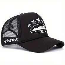 1pcs CORT Castle Embroidered Sponge Baseball Cap Five-Pointed Star Outdoor Sports Event Net Cap Baseball Cap Truck Driver Cap Casual Hat - Grey - View 1