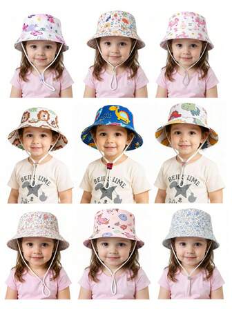 1 st babyhatt med tecknad fjäril/blommor/dinosaurie/lejonmönster, vår- och sommarhatt för baby, småbarn och små barn, solhatt för barn, pojkar och flickor, för dagliga utomhusaktiviteter och solskydd på stranden