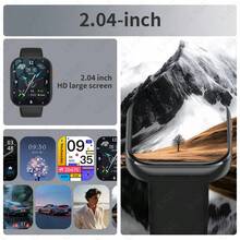 Reloj inteligente de moda LIGE, batería grande de 1000mAh, talla grande de 100 modos deportivos, temporizador de cámara, pronóstico del tiempo, seguimiento de actividad, resistente al agua, reloj inteligente multifuncional para hombres y mujeres - Negro - Ver 4