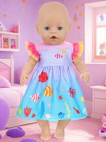 16英寸逼真娃娃换装套装，儿童角色扮演玩具，节日礼物（不含娃娃） - 彩色 - 查看 7