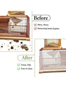 Universal Elastic Nylon Net Cage Seed Catcher - Suitable For Parrot Cages, With Reusable Lightweight Skirt To Prevent Food Spillage, Adjustable Round And Square Fences, And Breathable Design. - Multicolor - View 9