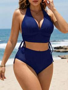 Swim Lushoire Versatile Adjustable Drawstring Women Swimsuit Set For Summer Beach Vacation
