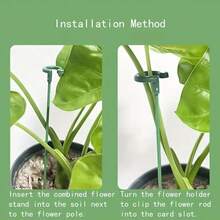 17cm, 27cm, 48cm, 58cm Varas de Suporte de Plantas Reutilizáveis, Adequadas para Suportes de Orquídeas de Jardinagem Verde, Estabilizadores de Orquídeas e Flores, Postes de Jardinagem Verde, Treliças para Escalada de Videiras, Hastes de Plantas de Plástico Verde - Verde Escuro - Visão 8