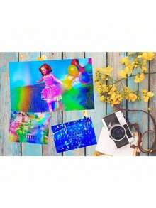 20pcs A4 Size Holographic Stickers, Transparent Vinyl Self-Adhesive Waterproof Rainbow Holographic Laminated Film, 4 Mixed Styles - Non-Printable - Transparent - View 9