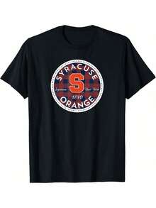 Syracuse University Orange Plaid Badge T-Shirt - Black - View 1