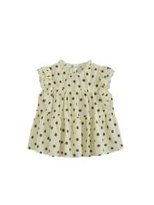 Áo kiểu tay ngắn chấm bi thời trang mới, thiết kế ngọt ngào kiểu Pháp. - quả mơ - Xem 5