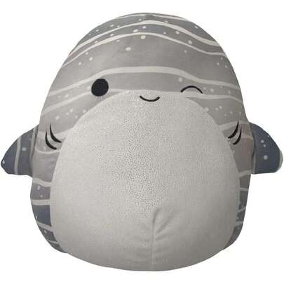 Squishmallows Original Sachie Tiburón Ballena Rayas Gris con Vientre Blanco - Gran Felpa Oficial Ultrasoft Jazwres,36979398