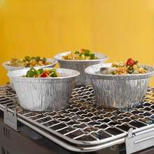 10/30/50个装 105毫升（3.5盎司）一次性铝箔烘焙杯 - 不粘，适用于空气炸锅/烧烤/甜点（易于清洗） - 彩色 - 查看 12