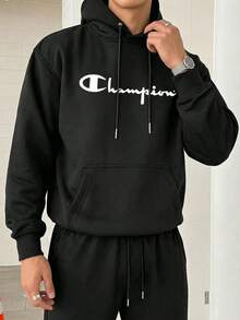 1 Piece Men's Hoodie: Cotton-Polyester Blend, Exquisite Print, Outdoor Suitable For Autumn & Winter Commutation - màu đen - Xem 4