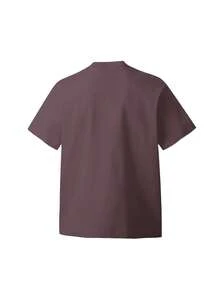 Blueplus Men's Pure Cotton T-Shirt, One-Piece Weight 220g, 100% Cotton, Comfortable To Wear, Very Suitable For Leisure Outing Or Outdoor Entertainment, Versatile,  Solid Color Short Sleeve, Pure Cotton Material | Skin-Friendly And Comfortable Holiday Gift, With A Certain Thickness, Suitable For Summer Wear - Màu tím - Xem 2