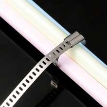 Nuevas bridas de de acero inoxidable, resistentes, autobloqueantes, bucles de sujeción de metal, correa envolvente, bridas escalonadas resistentes a altas temperaturas - 5x200 mm - Ver 4