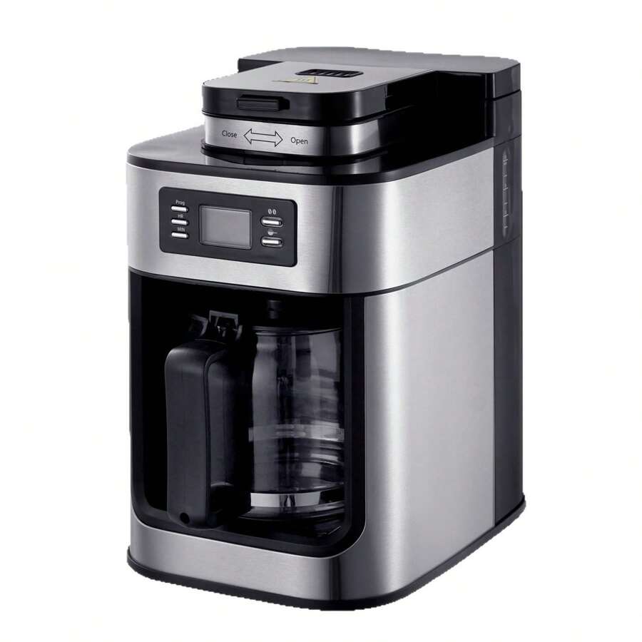 Cafetera de goteo automática pequeña, máquina moledora de café eléctrica con molinillo incorporado, diseño estilo americano - Ver 1