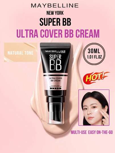 Super BB Ultra Cover BB Cream #NATURAL WHITE 30ML/1.01FL.OZ, One-Swipe Perfect Makeup with Cover Level+ High Coverage, Multi-Effect in One, Cream Texture with Four Key Essences, 3-Step Easy Application (Warm-Press-Patad Natural-M. Coverage
