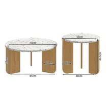 Modern Modular Coffee Table, Side Table, Coffee Table Set For Living Room, Sofa Side Table And Balcony, Set Of 2 - Khaki - View 2