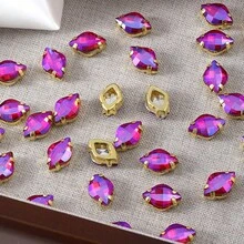 20-25pcs/Pack Gold Rhombus Flat Bottom High Quality Handmade Non-Hotmelt Crystal Nail Art Rhinestones Glitter 3D Decorations For DIY Enthusiasts - Glass Material - Suitable For Decoration - Multicolor - View 32