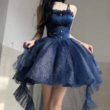 Women's Costumes - Blue Train With a Single Bow (skirt Not Included) - View 8