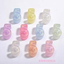 20pcs Acrylic Pearlescent Colorful Large Hole Number Beads, DIY Craft Materials For Kids, Spring/Summer - Multicolor - View 16