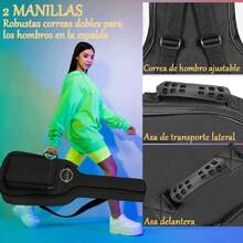 Bolsa Guitarras Electrica 36-39 Pulgadas,Funda de Guitarra con Doble Correa Ajustable para el Hombro,Funda para Guitarra Electrica Oxford Impermeable,Adecuado para Estuche Guitarra Electrica y Libros,37413606