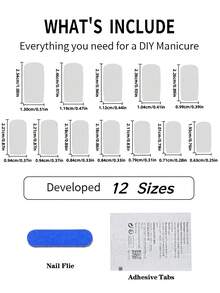 24片装方形亚克力美甲贴纸礼盒套装，包含红苹果、白色法式尖角、红绿格子和红色罗纹图案。独特、甜美、时尚又可爱，是节日礼物或日常佩戴的完美之选，适合女孩和女士。套装包含1瓶果冻胶和1把指甲锉。美甲用品 - 彩色 - 查看 5