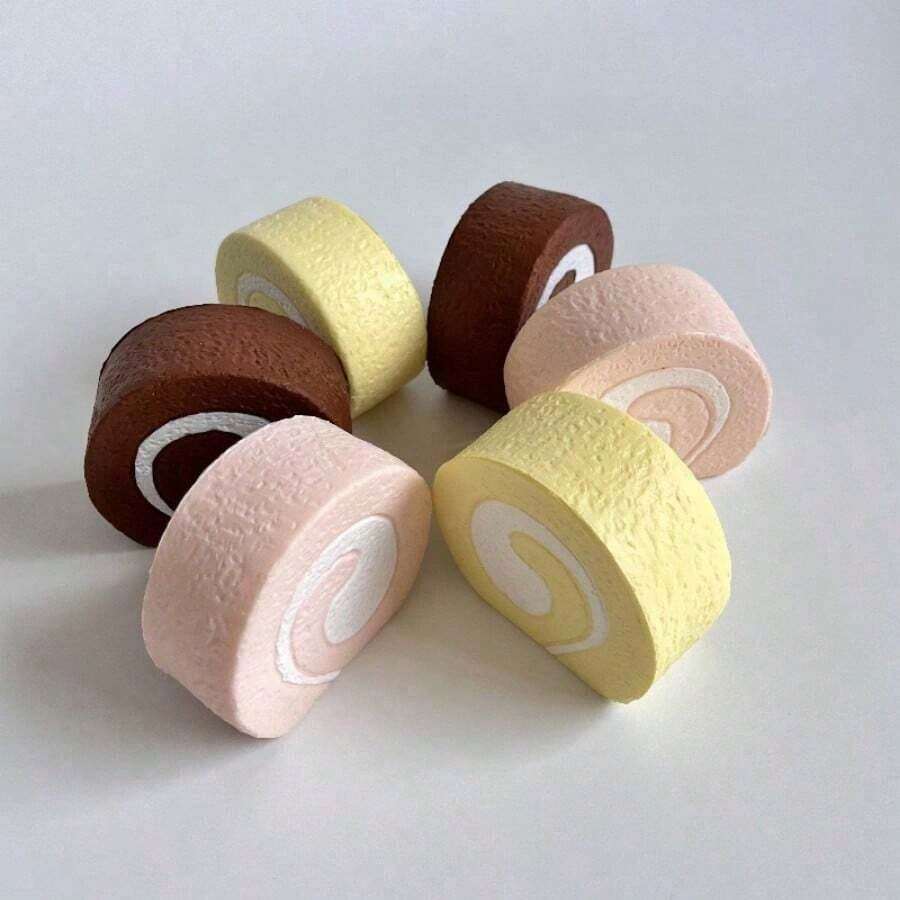 1pc Squishy Slow Rebound PU Swiss Roll Simulation Decompression Toy, Swiss Roll Decor (Random Color & Style Shipped) - Nhiều màu - Xem 1