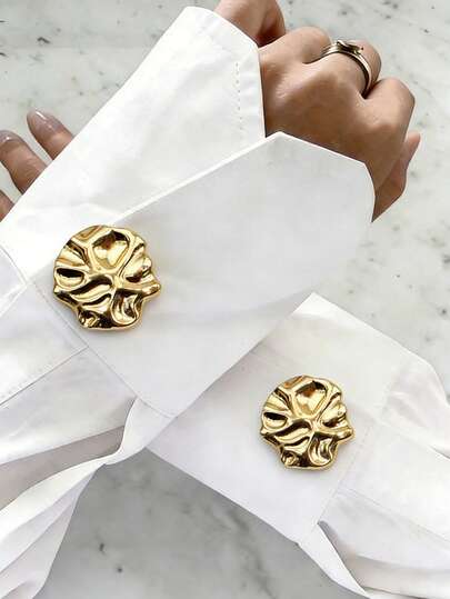 1 st. moderiktiga manschettknappar i metall, broschknappset för kvinnor, snygg exklusiv klädbrosch, dragskoklämma, slipsklämma, accessoar för kvinnor, lyxigt och elegant manschettknappset för kvinnor, lämplig för vardagsbruk, present till vän, present till älskare, familjepresent