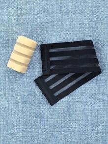 2pcs Women's Fishnet Hollow Bras With Reusable Clasps, Elegant Fabric Design, Invisible Transparent Style, Suitable For Various Invisible Bras - Multicolor - View 3