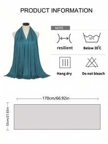 1 件女士”新款大号头巾纯色柔软休闲长围巾头带适合长袍配饰女式面纱