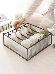 1/3/5件装衣物收纳盒，内衣袜收纳盒，胸罩领带收纳盒，可折叠轻便抽屉隔板，多功能大容量衣柜抽屉分类盒，用于高效整理衣物，适用于衬衫、牛仔裤、T恤、胸罩、内衣、袜子——节省空间的灰色家居收纳方案 - 灰色 - 查看 10