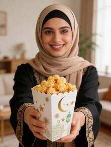 10PCS/1PC/Ramadan Eid Popcorn Box Gift Box, 11.5X7X5CM / Can Hold Chips, Dates, Popcorn, Chocolate Candies, Ramadan Gift Box, Eid Gift Box