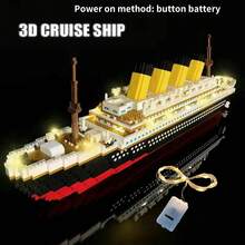 Luxury Cruise Ship Building Blocks (Various Difficulty Levels), Paris Eiffel Tower + Large Cruise Ship Romantic Combination, Unsinkable Ship, Ship Building Blocks, Particle Assembly, 3D Assembly Model, Office Decoration, Home Decor, New Year Gift, Valentine's Day Gift, Ideal Holiday Gift, Christmas Gift, Holiday Gift, Birthday Gift - Multicolor - View 3