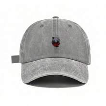 Washed Cotton Baseball Cap Featuring A Charming Bear & Roses Embroidery, Distressed Vintage Wash, Unisex Streetwear Style, Perfect For Daily Chill, Office Vibe, Or As A Cool Gift – Lightweight, Adjustable Strap, Y Dad Hat For Summer & Casual Outfits. - 駝色 - 查看 7