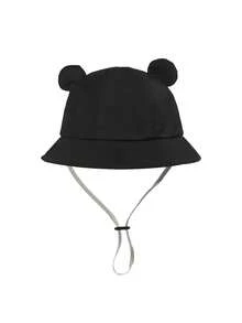 1pc Baby Toddler Cute Ear Windproof Scratch-Resistant Rope Bucket Hat, Adjustable Children's Hat For Boys And Girls, Casual Daily Wear - Multicolor - View 10