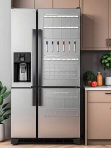 一套亚克力磁性冰箱贴日历，透明白板配6支马克笔，可作月/周计划表、冰箱收纳整理架和便签本