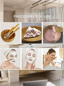 3pcs DIY Facial Mask Mixing Bowl Set, Bamboo Mask Mixing Tool Kit Including Mask Bowl, Spatula, Spoon, Applicator, Esthetician Supplies (Natural Bamboo Texture May Vary Slightly) - Multicolor - View 8