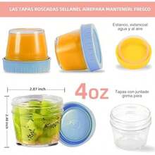 Juego de 12 recipientes para congelación,Recipientes para Papillas,aptos para microondas para bebés,alimentos para bebés,Reutilizables de 4 Oz,para Congelador,Microondas y Lavavajillas. - / - Ver 6